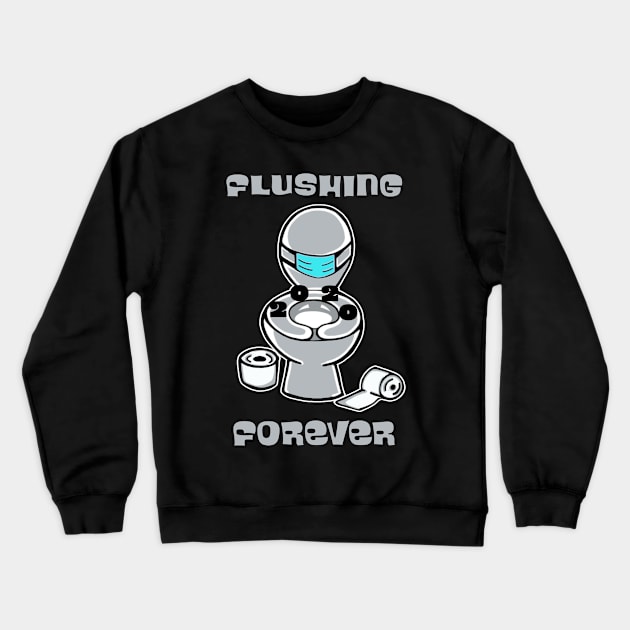 Happy New Year Flushing 2020 Forever Funny Gift Crewneck Sweatshirt by DesignFunk